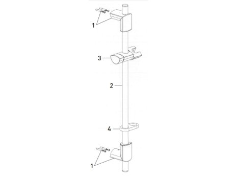 Bristan Evo Riser Rail With Adjustable Fixing Brackets - Chrome Plated (EVC ADR02 C) spares breakdown diagram