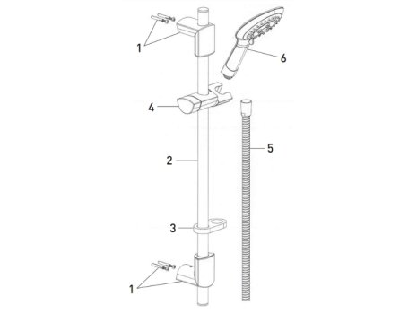 Bristan Evo Shower Kit With Large Multi Function Handset - Chrome Plated (EVC KIT02 C) spares breakdown diagram