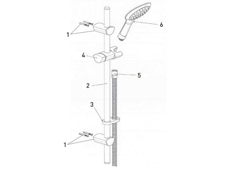 Bristan Evo Shower Kit with Large Singe Function Handset - Chrome Plated (EVC KIT01 C) spares breakdown diagram