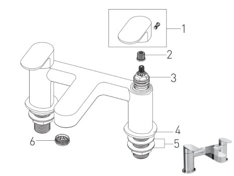 Bristan Frenzy Bath Filler Tap - Chrome (FRZ BF C) spares breakdown diagram