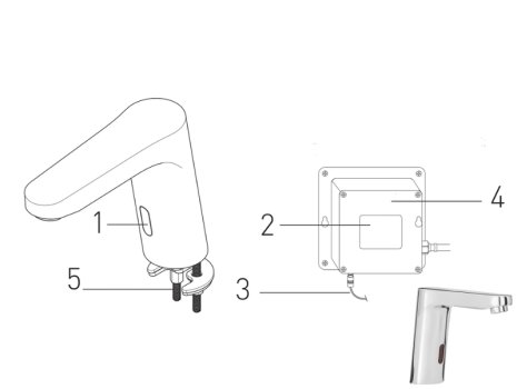 Bristan Infared Basin Spout - Chrome (IRBS2-CP) spares breakdown diagram