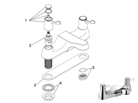 Bristan Lever Bath Filler Tap - Chrome (VAL2 BF C CD) spares breakdown diagram