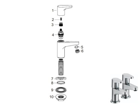 Bristan Quest Basin Taps - Chrome (QST 1/2 C) spares breakdown diagram