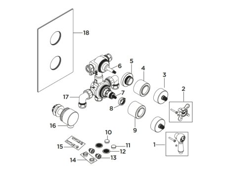 Bristan Renaissance Shower Pack With Fixed Head & Kit (RENAISSANCE 2 SHWR PK) spares breakdown diagram