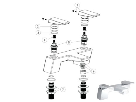 Bristan Sail Bath Filler Tap - Chrome (SAI BF C) spares breakdown diagram