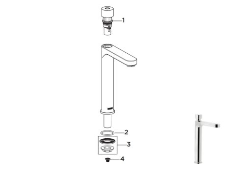 Bristan Single Tall Pillar Basin Timed Flow Tap - Chrome (Z2 TBV 1/2 C) spares breakdown diagram