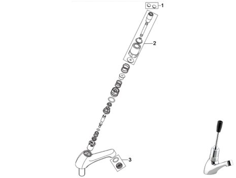 Bristan Timed Flow Single Toggle Lever Basin Tap - Chrome (Z L 1/2 C) spares breakdown diagram