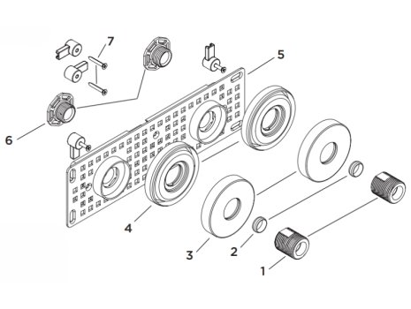 Bristan Wall Mount Fixing Kit - Chrome (WMNT11 C) spares breakdown diagram