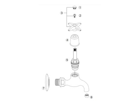 Bristan X Head Bib Taps - Chrome (VAX BIB C) spares breakdown diagram