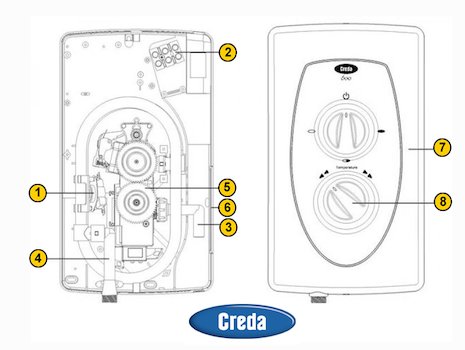 Creda 600 Slimline (600) spares breakdown diagram