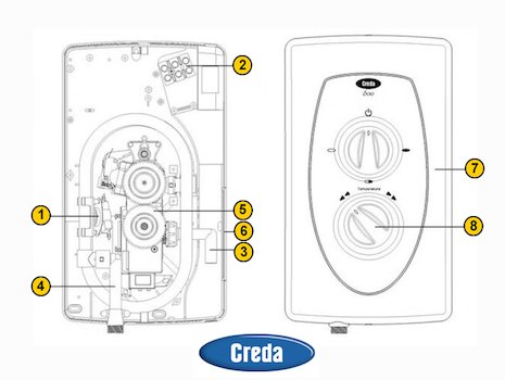 Creda 600 Ultraslim (600) spares breakdown diagram