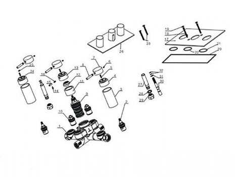 Crosswater 2000 thermostatic shower valve -Pre 2007 spares breakdown diagram