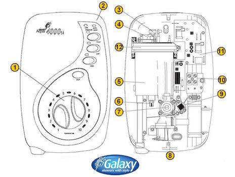 Galaxy Aqua 4000si (Aqua 4000si) spares breakdown diagram