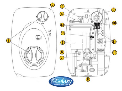 Galaxy Mystique (Mystique) spares breakdown diagram