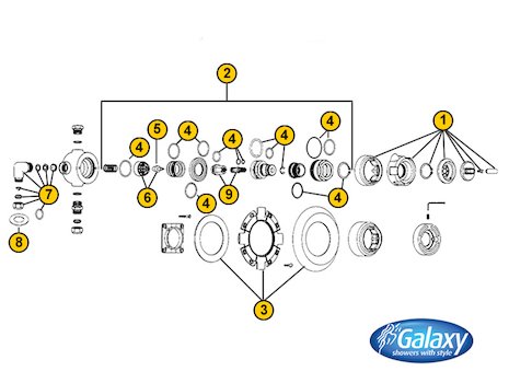 Galaxy Nova (Nova) spares breakdown diagram