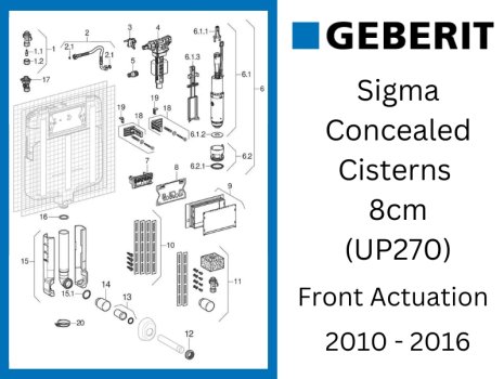 Geberit Sigma UP720 - 2010-2016 spares breakdown diagram