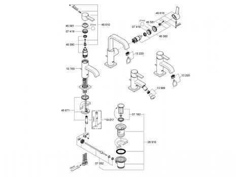 Grohe Allure basin mono mixer 1/2" - Chrome (32757000) spares breakdown diagram