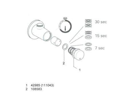 Grohe Contropress time flow shower valve (36185000) spares breakdown diagram