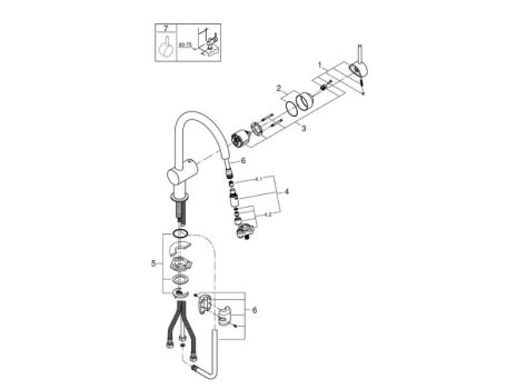 Grohe Minta Single Lever Sink Mixer - Chrome (32321000) spares breakdown diagram