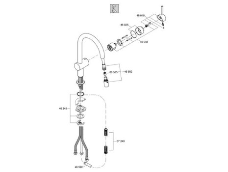 Grohe Minta Single Lever Sink Mixer - Chrome (32322000) spares breakdown diagram