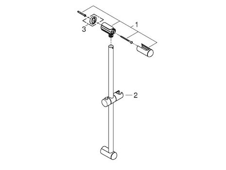 Grohe Tempesta rail set chrome (27523000) spares breakdown diagram