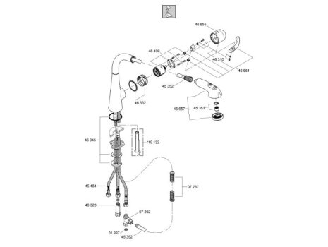 Grohe Zedra Single Lever Sink Mixer - Chrome (32555000) spares breakdown diagram