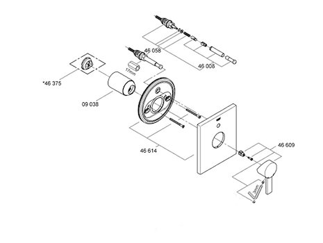 Grohe 19315 Allure Bath Shower Trimset Chrome (19315000) spares breakdown diagram