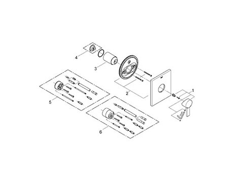 Grohe Allure trim set - chrome (19317000) spares breakdown diagram