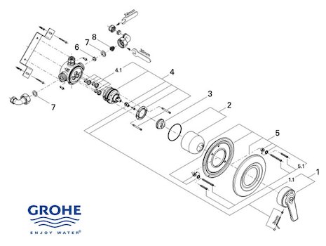 Grohe Avensys Manual - 33399 IP0 (33399IP0) spares breakdown diagram