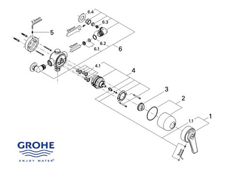 Grohe Avensys Manual Exposed - 33396 IP0 (33396IP0) spares breakdown diagram