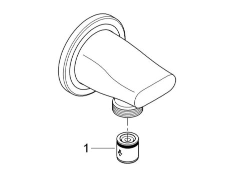 Grohe Ondus 1/2" wall outlet assembly - velvet black (27190KS0) spares breakdown diagram