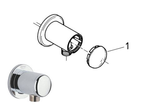 Grohe Relexa 1/2" wall outlet assembly - chrome (28671000) spares breakdown diagram