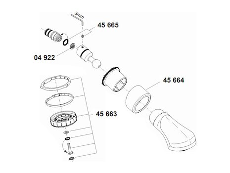 Grohe Relexa Plus fixed shower dual - Chrome (28189000) spares breakdown diagram