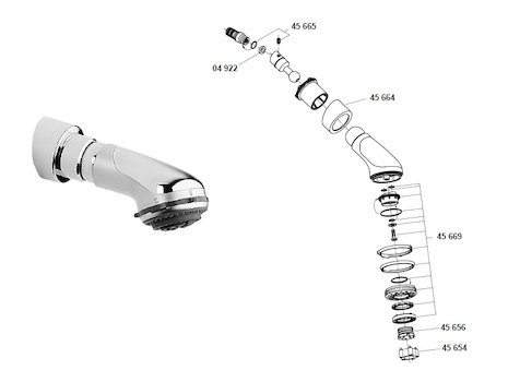 Grohe Relexa plus power fixed head (28196000) spares breakdown diagram