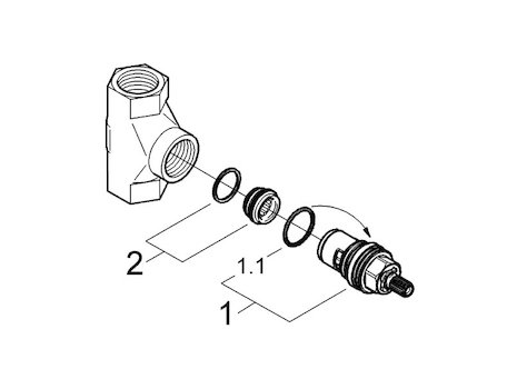 Grohe Stop Tap 1/2" Concealed (29811000) spares breakdown diagram