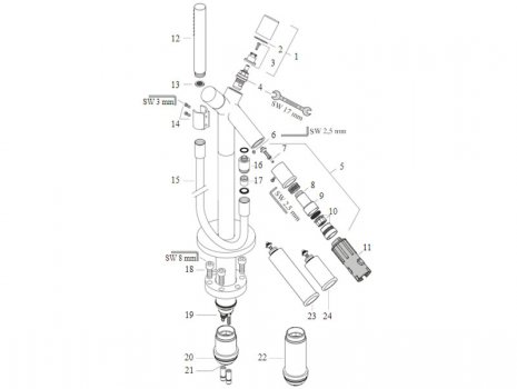 Hansgrohe Axor Starck 2 handle floor standing bath mixer (10458000)