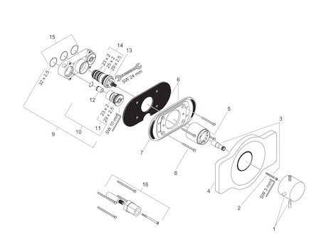 Hansgrohe Axor Starck (Ecostat ibox) (10375000) spares breakdown diagram