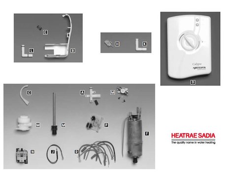 Heatrae Calypso (Non-solenoid) (Calypso) spares breakdown diagram