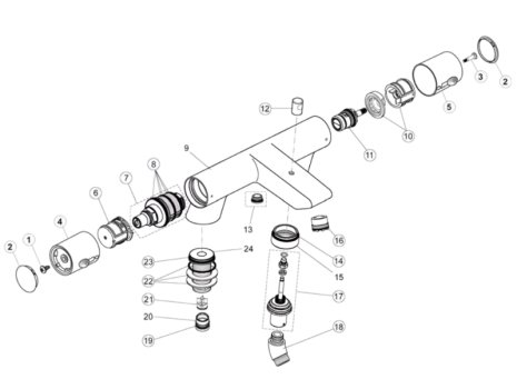 Ideal Standard Celano Bath Shower Mixer with Shower Kit (A4326AA) spares breakdown diagram