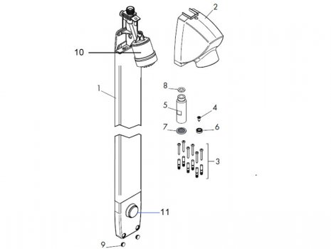 Inta i-sport shower panel - top connection (SP9206CP) spares breakdown diagram