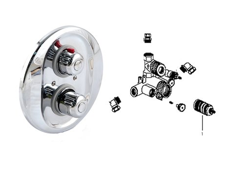 Inta Ion concealed shower (10025CPB) spares breakdown diagram