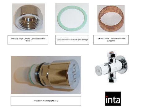 Inta Exposed time flow valve - TF992CP (TF992CP) spares breakdown diagram