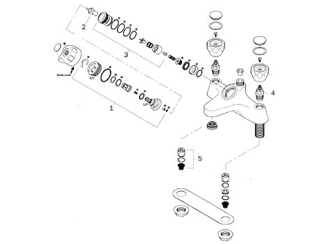 Meynell Mini bath shower mixer spares spares breakdown diagram