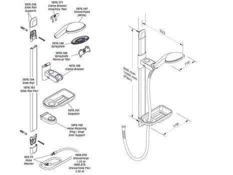 Mira Advance 2017 shower fittings spares breakdown diagram