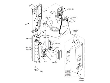 Mira Advance ATL Thermostatic Electric Shower 9.0kW - White/Chrome (1.1643.001) spares breakdown diagram