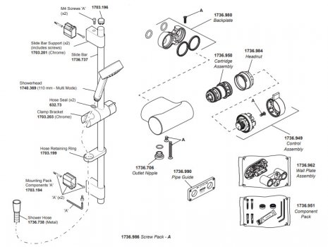 Mira Agile EV+ - chrome (post Feb 19) (1.1928.007) spares breakdown diagram