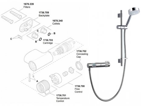 Mira Agile Sense EV+ (1.1736.412) spares breakdown diagram