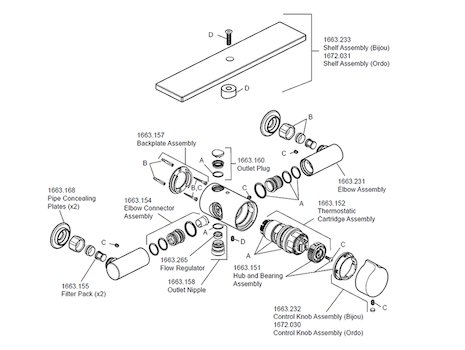 Mira Bijou EV (1.1672.001) spares breakdown diagram