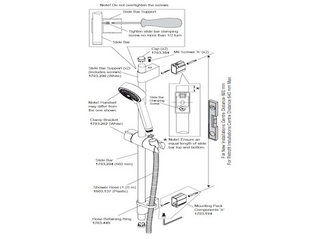 Mira L16F shower fittings spares breakdown diagram