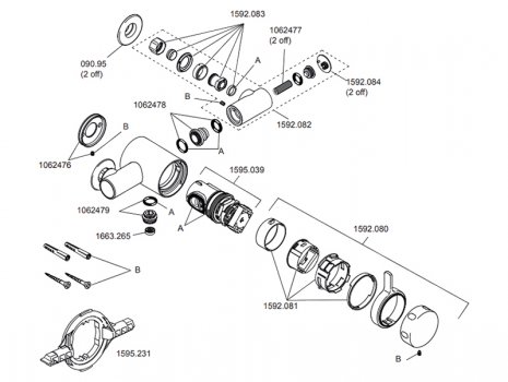 Mira Select Exposed Valve Only - Chrome - (2007-2023) (1.1592.001) spares breakdown diagram